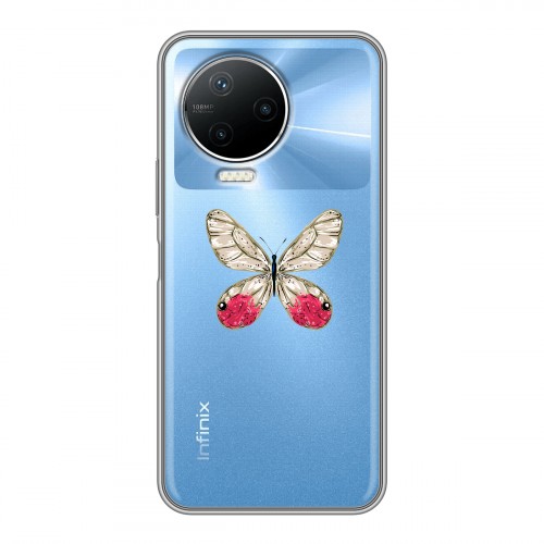 Полупрозрачный дизайнерский пластиковый чехол для Infinix Note 12 Pro прозрачные Бабочки 