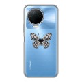 Полупрозрачный дизайнерский пластиковый чехол для Infinix Note 12 Pro прозрачные Бабочки 