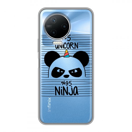 Полупрозрачный дизайнерский силиконовый чехол для Infinix Note 12 Pro Прозрачные панды - смайлики