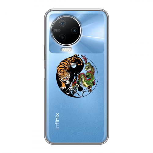 Полупрозрачный дизайнерский пластиковый чехол для Infinix Note 12 Pro Прозрачный тигр