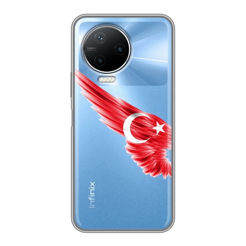 Полупрозрачный дизайнерский пластиковый чехол для Infinix Note 12 Pro Флаг Турции