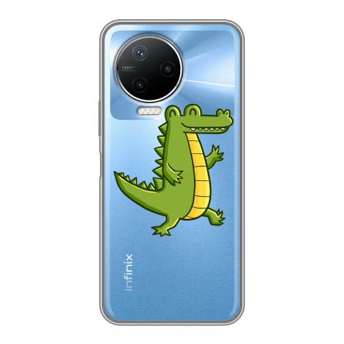 Полупрозрачный дизайнерский пластиковый чехол для Infinix Note 12 Pro Прозрачные крокодилы