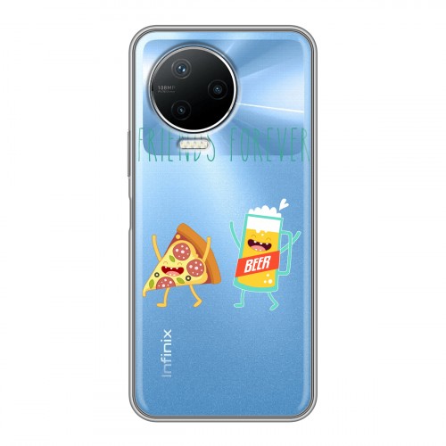 Полупрозрачный дизайнерский пластиковый чехол для Infinix Note 12 Pro Прозрачная Пицца