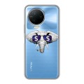 Полупрозрачный дизайнерский силиконовый чехол для Infinix Note 12 Pro Прозрачные слоны