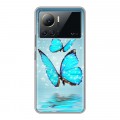 Дизайнерский силиконовый с усиленными углами чехол для Infinix Note 12 VIP Бабочки голубые