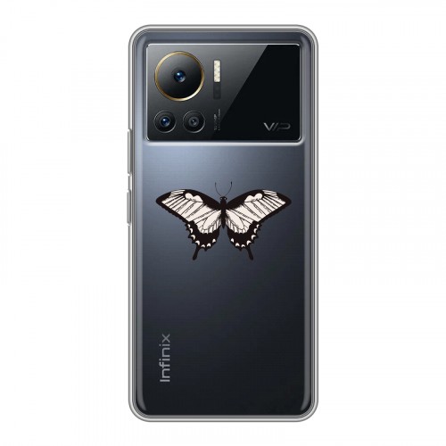 Полупрозрачный дизайнерский силиконовый чехол для Infinix Note 12 VIP прозрачные Бабочки 