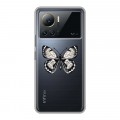 Полупрозрачный дизайнерский силиконовый с усиленными углами чехол для Infinix Note 12 VIP прозрачные Бабочки 