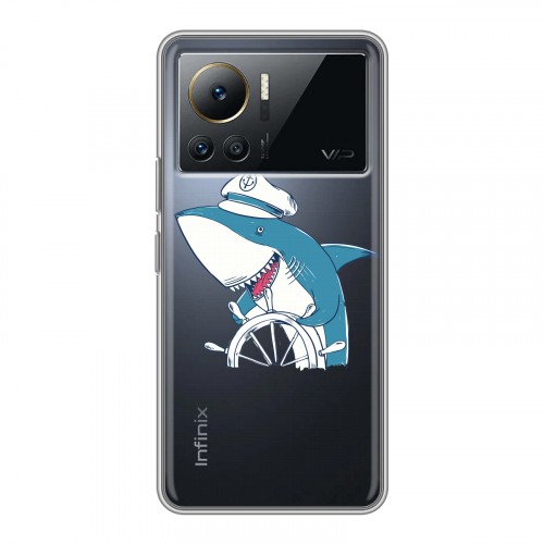 Полупрозрачный дизайнерский силиконовый чехол для Infinix Note 12 VIP Прозрачные акулы