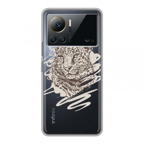 Дизайнерский силиконовый чехол для Infinix Note 12 VIP Прозрачные леопарды