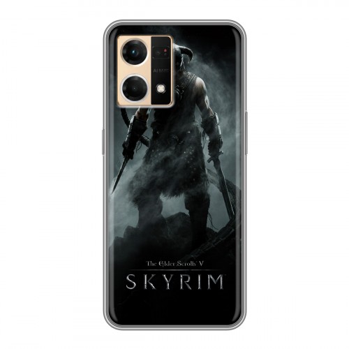 Дизайнерский силиконовый с усиленными углами чехол для OPPO Reno7 Skyrim