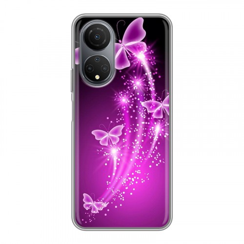 Дизайнерский пластиковый чехол для Huawei Honor X7 Бабочки фиолетовые