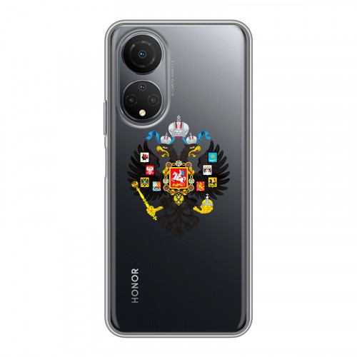 Полупрозрачный дизайнерский силиконовый чехол для Huawei Honor X7 Российский флаг