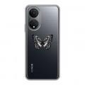 Полупрозрачный дизайнерский силиконовый чехол для Huawei Honor X7 прозрачные Бабочки 