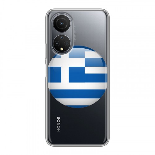 Полупрозрачный дизайнерский силиконовый с усиленными углами чехол для Huawei Honor X7 флаг греции