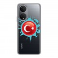Полупрозрачный дизайнерский пластиковый чехол для Huawei Honor X7 Флаг Турции