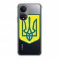 Полупрозрачный дизайнерский пластиковый чехол для Huawei Honor X7 Флаг Украины