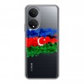 Полупрозрачный дизайнерский силиконовый чехол для Huawei Honor X7 Флаг Азербайджана