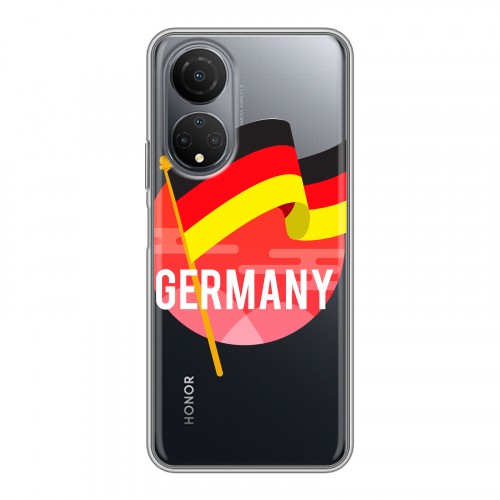 Полупрозрачный дизайнерский силиконовый с усиленными углами чехол для Huawei Honor X7 Флаг Германии