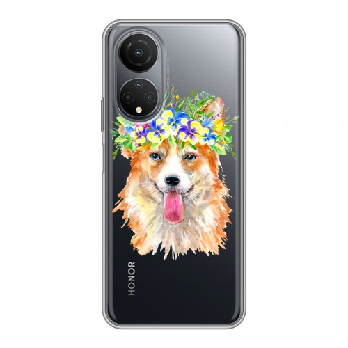 Полупрозрачный дизайнерский силиконовый с усиленными углами чехол для Huawei Honor X7 Прозрачные собаки