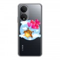 Полупрозрачный дизайнерский пластиковый чехол для Huawei Honor X7 Прозрачные совы