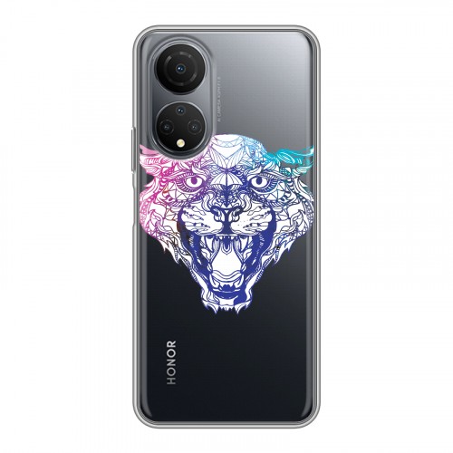 Дизайнерский силиконовый чехол для Huawei Honor X7 Прозрачные леопарды