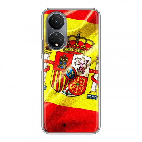Дизайнерский силиконовый с усиленными углами чехол для Huawei Honor X7 Флаг Испании