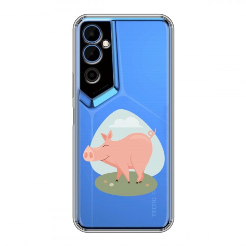 Полупрозрачный дизайнерский пластиковый чехол для Tecno Pova Neo 2 Прозрачные свинки