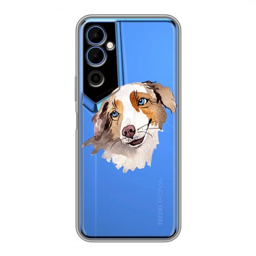 Полупрозрачный дизайнерский силиконовый чехол для Tecno Pova Neo 2 Прозрачные собаки
