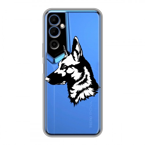 Полупрозрачный дизайнерский пластиковый чехол для Tecno Pova Neo 2 Прозрачные собаки