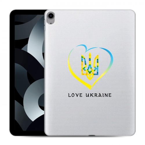 Полупрозрачный дизайнерский силиконовый с усиленными углами чехол для Ipad 10.9 (2022) Флаг Украины