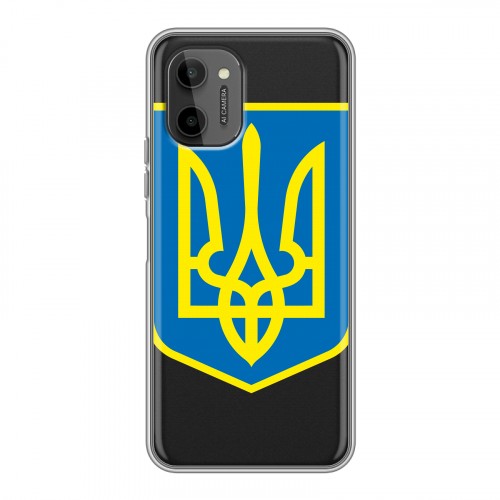 Полупрозрачный дизайнерский пластиковый чехол для HTC Wildfire E Plus Флаг Украины