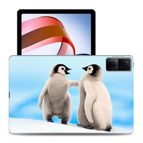 Дизайнерский силиконовый с усиленными углами чехол для Xiaomi RedMi Pad Пингвины