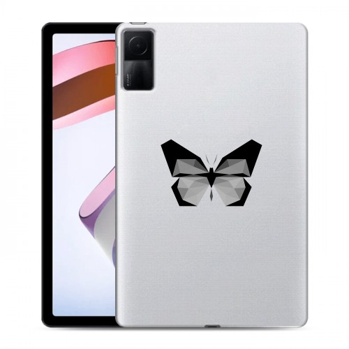 Полупрозрачный дизайнерский силиконовый чехол для Xiaomi RedMi Pad прозрачные Бабочки 
