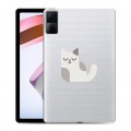Полупрозрачный дизайнерский силиконовый с усиленными углами чехол для Xiaomi RedMi Pad Прозрачные кошки
