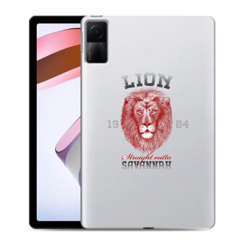 Полупрозрачный дизайнерский силиконовый с усиленными углами чехол для Xiaomi RedMi Pad Символика льва