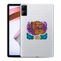 Полупрозрачный дизайнерский силиконовый чехол для Xiaomi RedMi Pad Прозрачный тигр