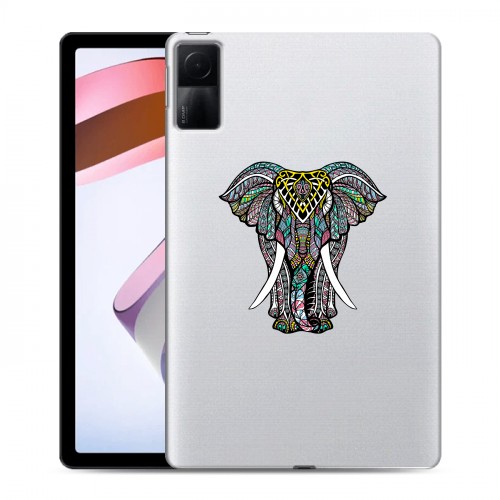 Полупрозрачный дизайнерский силиконовый чехол для Xiaomi RedMi Pad Прозрачные слоны