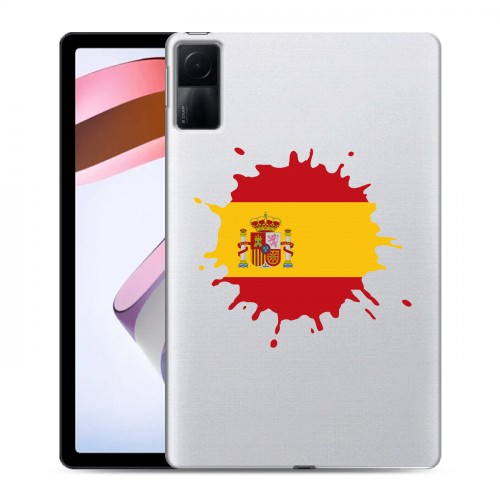 Полупрозрачный дизайнерский силиконовый с усиленными углами чехол для Xiaomi RedMi Pad флаг Испании