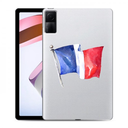 Полупрозрачный дизайнерский силиконовый чехол для Xiaomi RedMi Pad Флаг Франции
