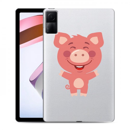 Полупрозрачный дизайнерский силиконовый чехол для Xiaomi RedMi Pad Прозрачные свинки