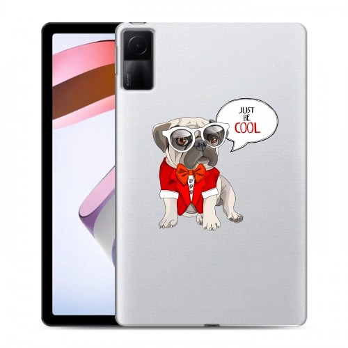 Полупрозрачный дизайнерский силиконовый с усиленными углами чехол для Xiaomi RedMi Pad Прозрачные щенки