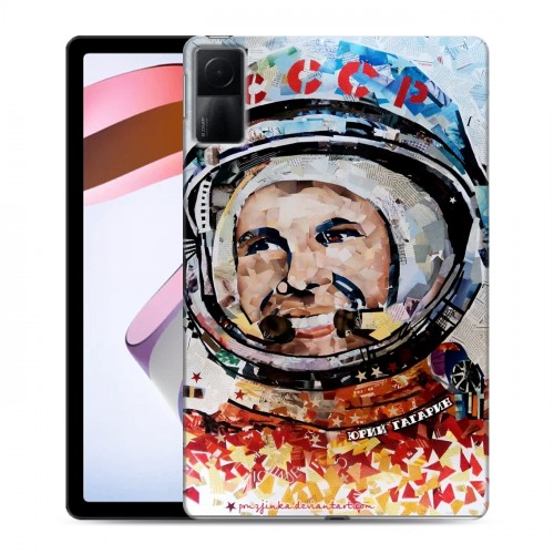 Дизайнерский силиконовый чехол для Xiaomi RedMi Pad Юрий Гагарин