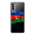 Полупрозрачный дизайнерский пластиковый чехол для Wiko T50 Флаг Азербайджана