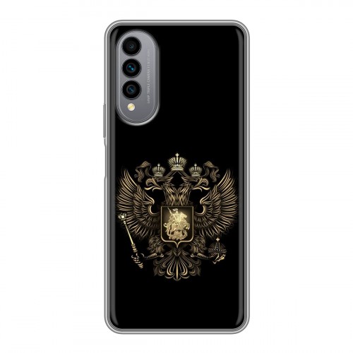 Дизайнерский силиконовый чехол для Wiko T50 герб России золотой
