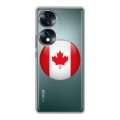 Полупрозрачный дизайнерский пластиковый чехол для Huawei Honor 70 Флаг Канады