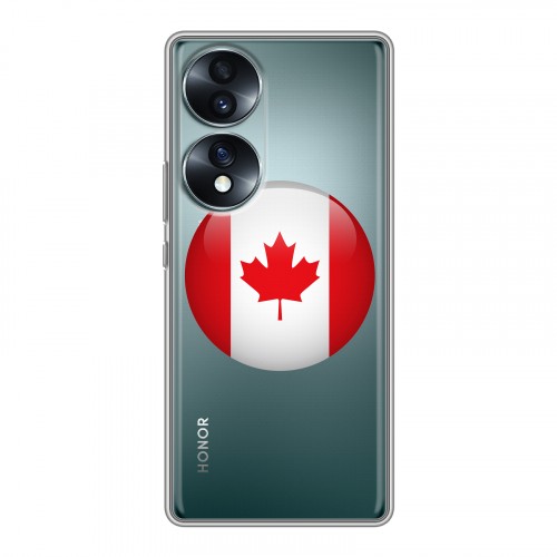 Полупрозрачный дизайнерский пластиковый чехол для Huawei Honor 70 Флаг Канады