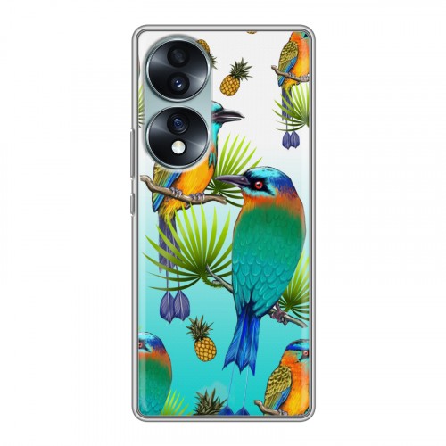 Дизайнерский силиконовый с усиленными углами чехол для Huawei Honor 70 Птицы и фрукты
