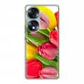 Дизайнерский силиконовый чехол для Huawei Honor 70 Тюльпаны