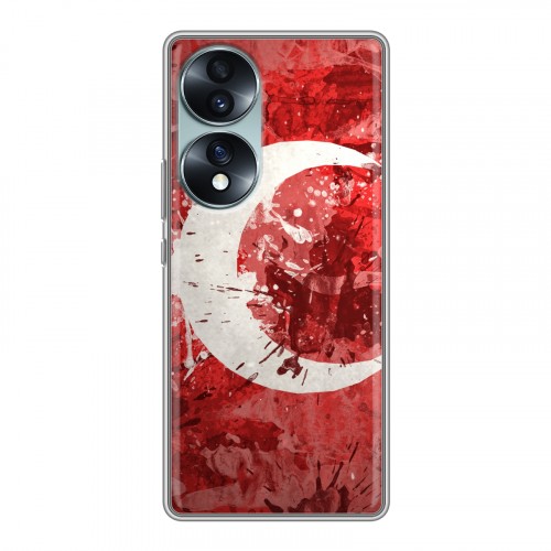 Дизайнерский силиконовый с усиленными углами чехол для Huawei Honor 70 Флаг Турции