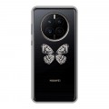 Полупрозрачный дизайнерский силиконовый чехол для Huawei Mate 50 прозрачные Бабочки 